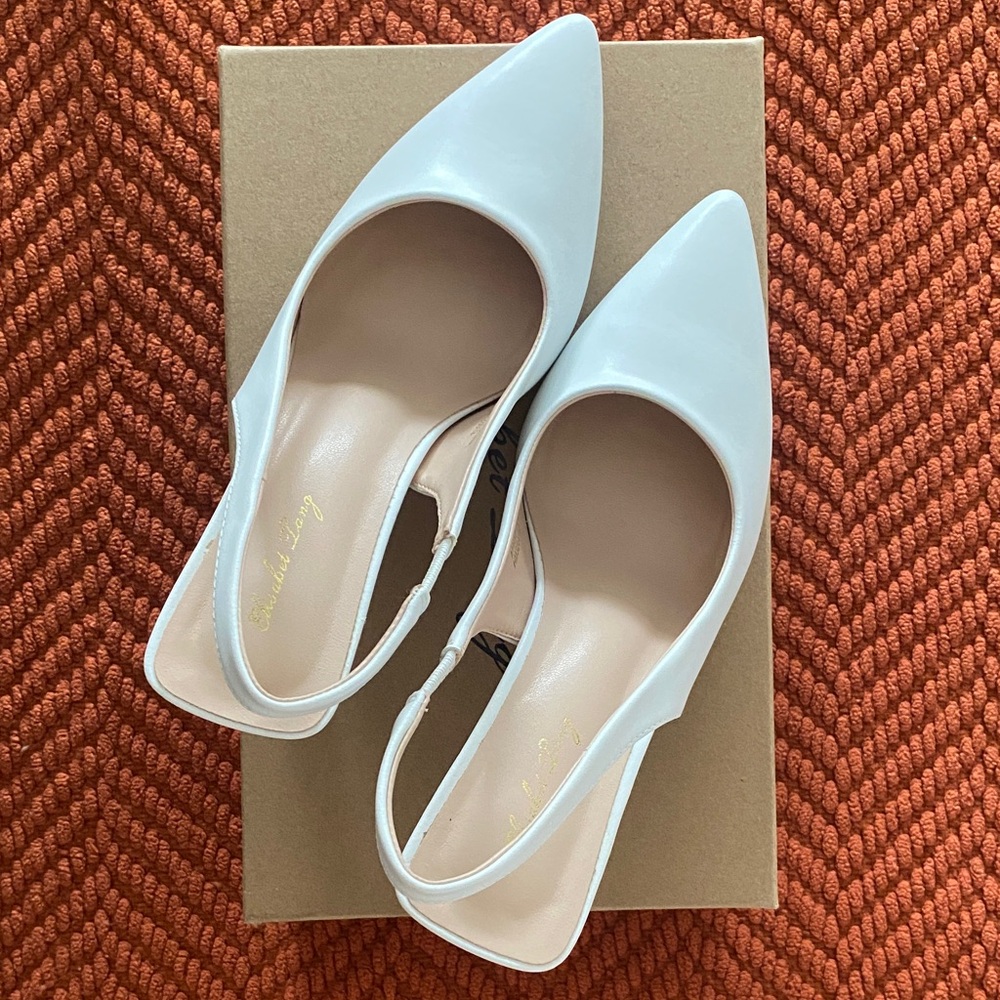 Elegant White Slingback Heels for Women - Picture 3 of 5